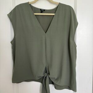 Express "Gramercy" Olive Green Blouse, Size Large